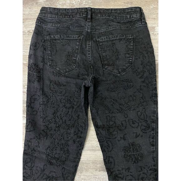 William Rast Stretch Perfect Skinny Jean Textured Black Sculpting Uplift Size 26 - Picture 7 of 8